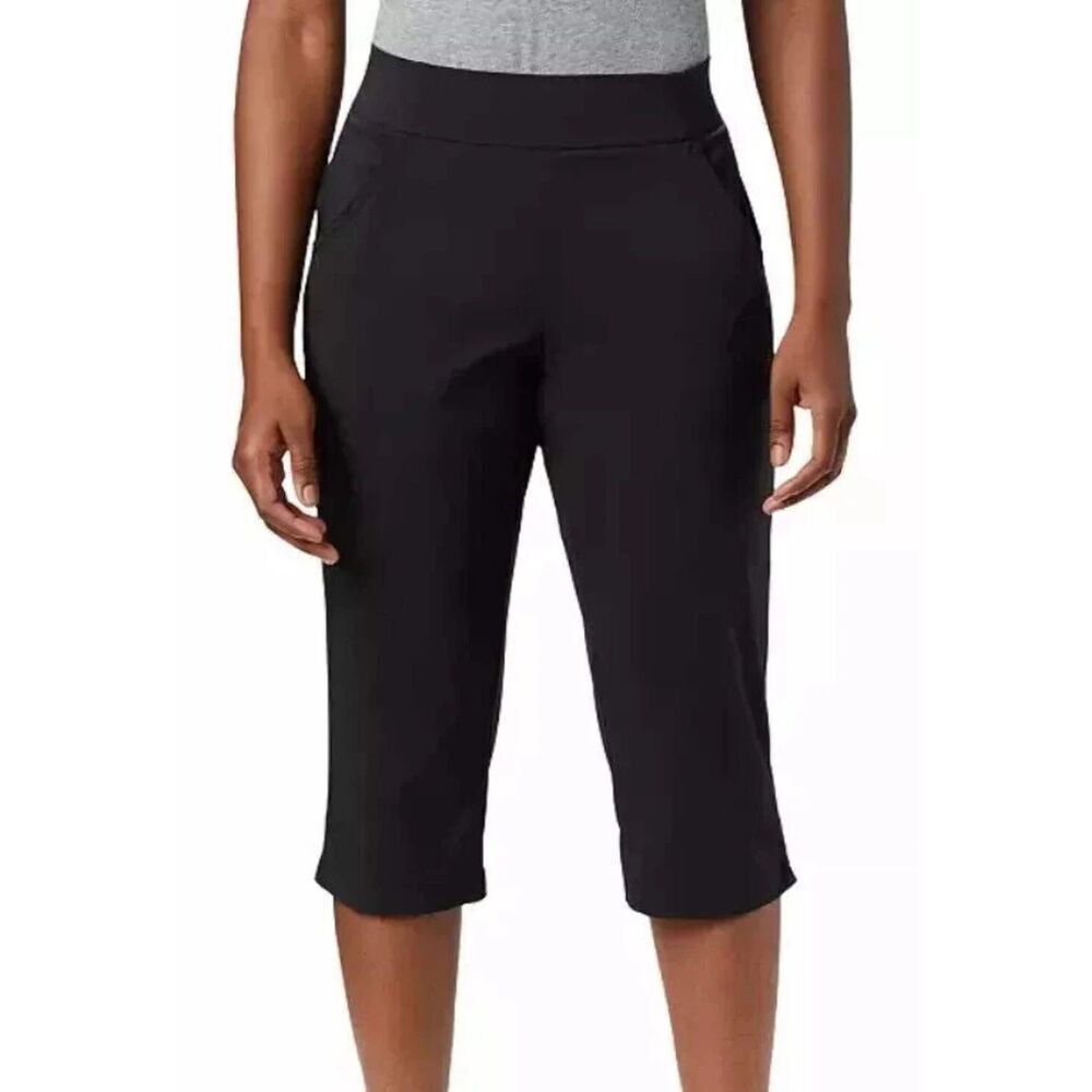 COLUMBIA Omni-Shade Omni-Shield Pull-On Capri Pants Small Blk Bermuda Shorts NWT - Picture 2 of 15